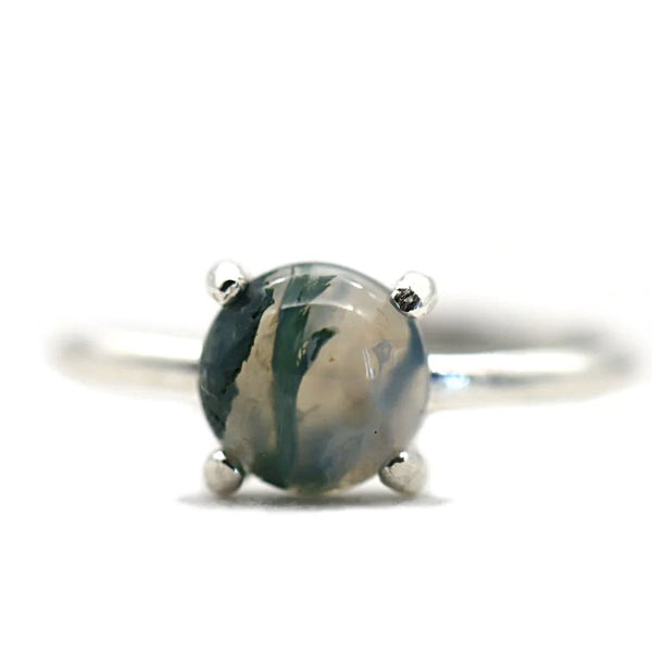 Bague Alya - Agate mousse & argent 925 Bague Alya - Agate mousse & argent 925