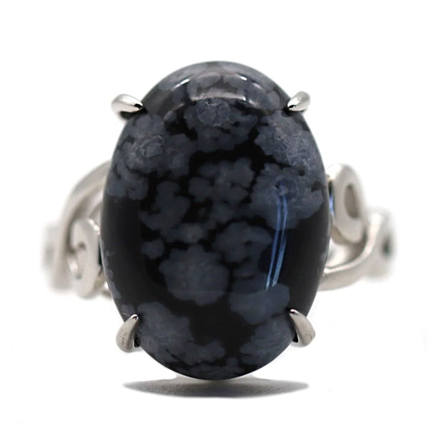Bague Stella - Obsidienne neige & argent 925 Bague Stella - Obsidienne neige & argent 925