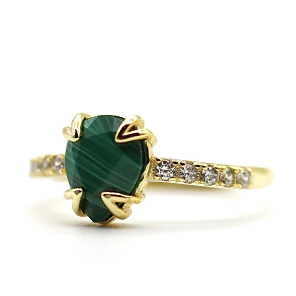Bague Malachite & Vermeil - Soléa Bague Malachite & Vermeil - Soléa