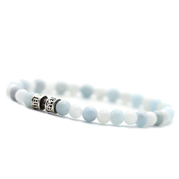 Bracelet duo aigue-marine & pierre de lune - 6mm Bracelet duo aigue-marine & pierre de lune - 6mm