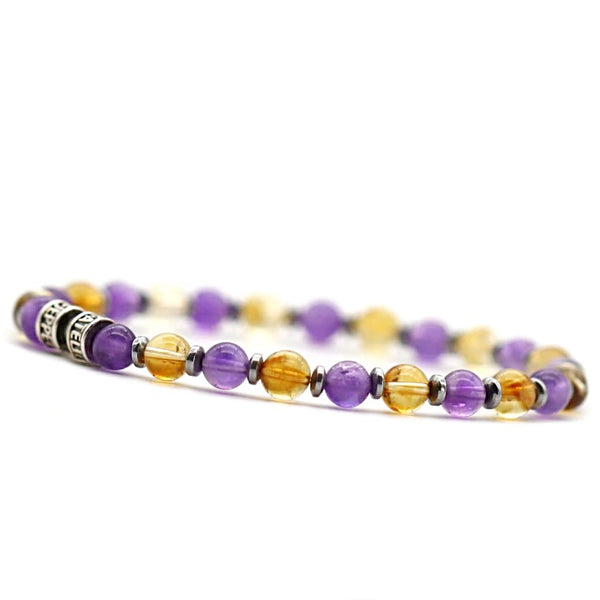 Bracelet duo améthyste & citrine - 6mm Bracelet duo améthyste & citrine - 6mm