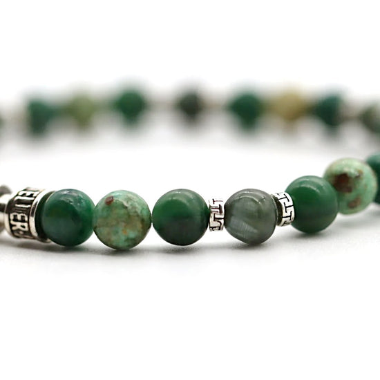Bracelet pierre jade vert et argent