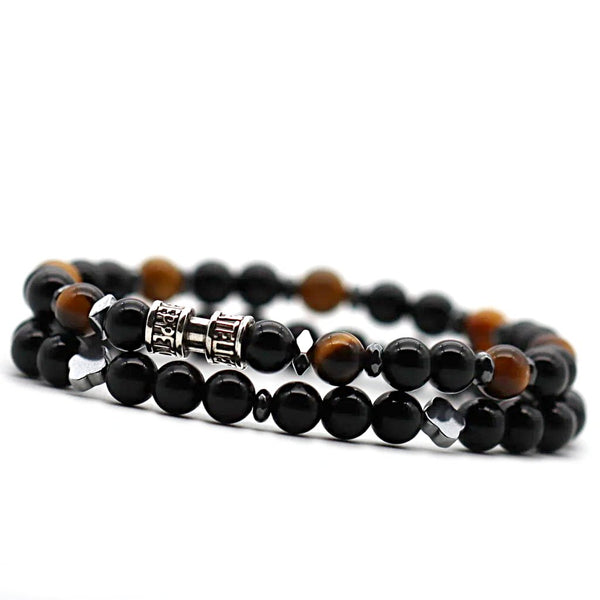 Stack Bracelets Noir Absolu - Obsidienne & Œil de Tigre Stack Bracelets Noir Absolu - Obsidienne & Œil de Tigre