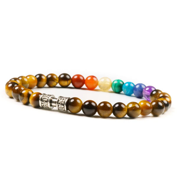 Bracelet 7 chakras œil de tigre - PROTECTION Bracelet 7 chakras œil de tigre - PROTECTION