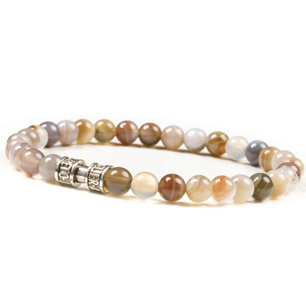 Bracelet agate botswana 6mm - L'ALTRUISTE Bracelet agate botswana 6mm - L'ALTRUISTE