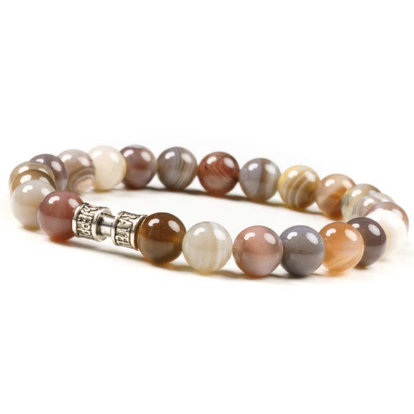 Bracelet agate botswana 8mm - L'ALTRUISTE Bracelet agate botswana 8mm - L'ALTRUISTE