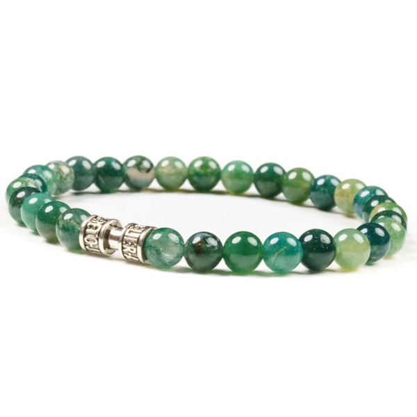 Bracelet agate mousse 6mm - LE VÉNÉRABLE Bracelet agate mousse 6mm - LE VÉNÉRABLE