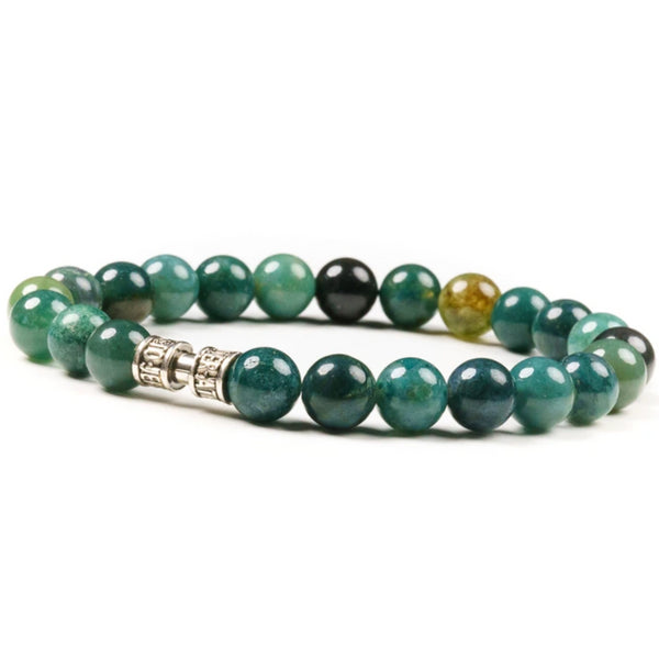 Bracelet agate mousse 8mm - LE VÉNÉRABLE Bracelet agate mousse 8mm - LE VÉNÉRABLE