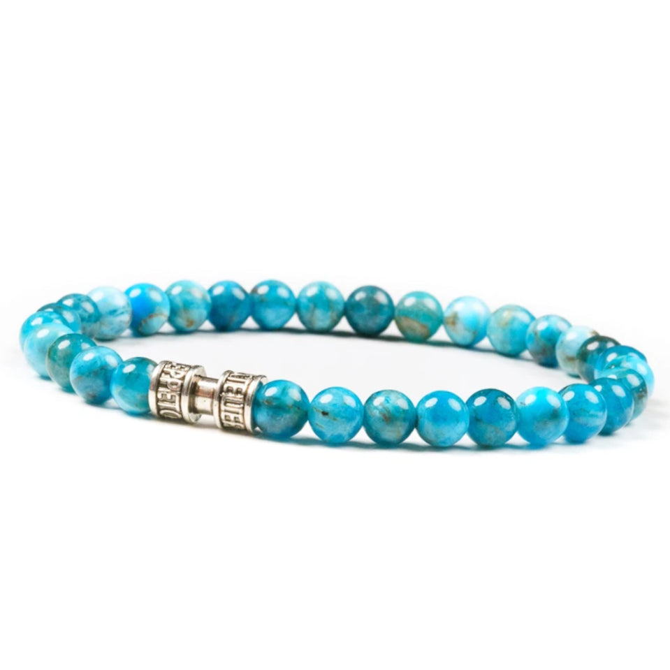 Bracelet apatite pierre 6mm argent