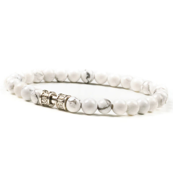 Bracelet howlite 6mm - LE VALEUREUX Bracelet howlite 6mm - LE VALEUREUX