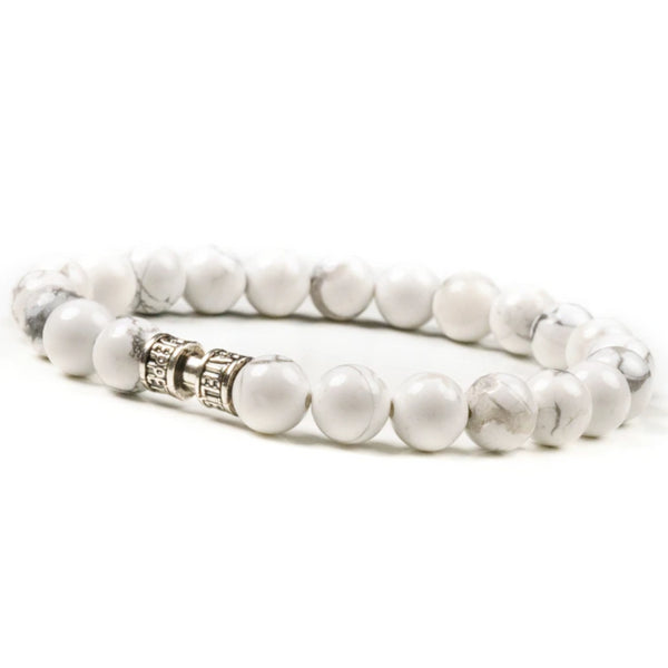 Bracelet howlite 8mm - LE VALEUREUX Bracelet howlite 8mm - LE VALEUREUX