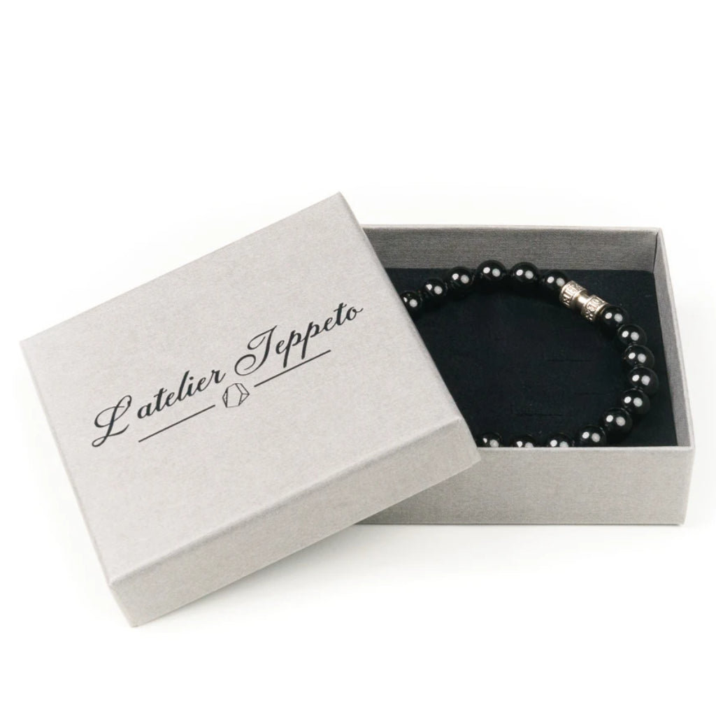 Bracelet obsidienne noire 8mm lithothérapie