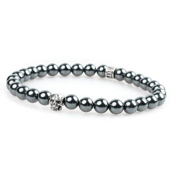 Bracelet hématite 6mm - Skull édition Bracelet hématite 6mm - Skull édition