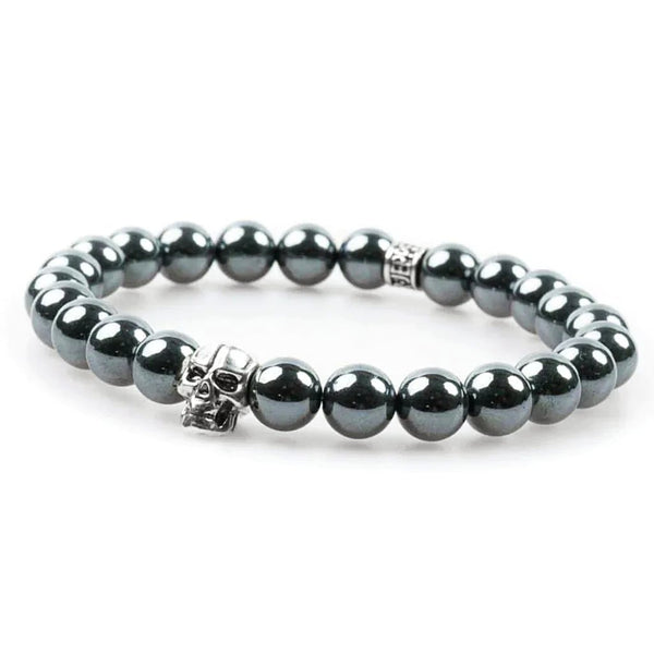 Bracelet hématite 8mm - Skull édition Bracelet hématite 8mm - Skull édition