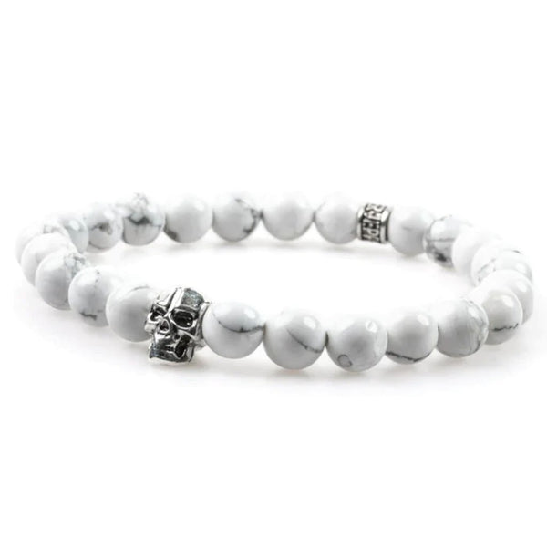 Bracelet howlite 8mm - Skull édition Bracelet howlite 8mm - Skull édition