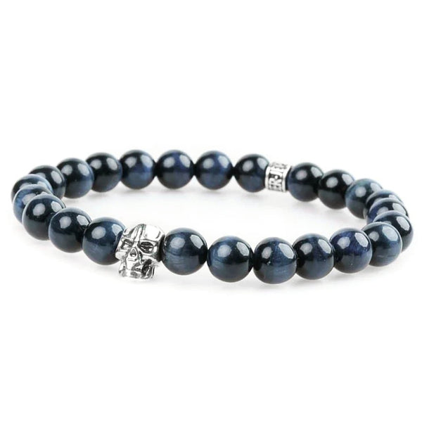 Bracelet oeil de faucon 8mm - Skull édition Bracelet oeil de faucon 8mm - Skull édition