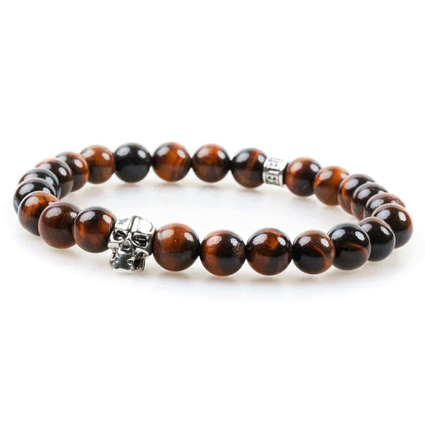 Bracelet œil de taureau 8mm - Skull édition Bracelet œil de taureau 8mm - Skull édition