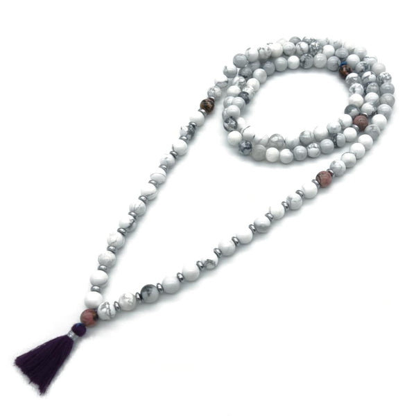 Collier mala howlite - SÉRÉNITÉ Collier mala howlite - SÉRÉNITÉ