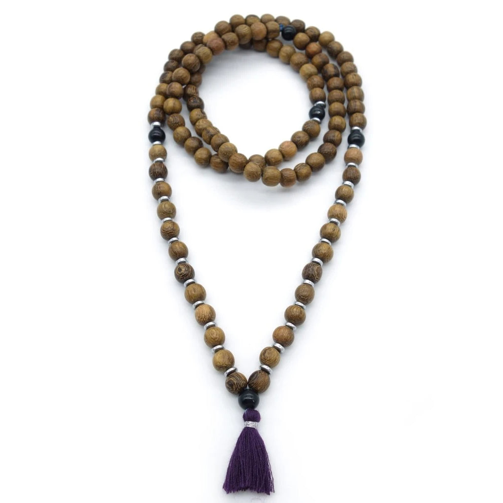 Authentique mala tibétain en bois