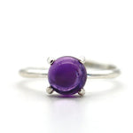 Bague améthyste ronde et argent 925