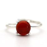 Bague cornaline ronde et argent 925