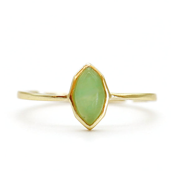 Bague dorée aventurine verte femme