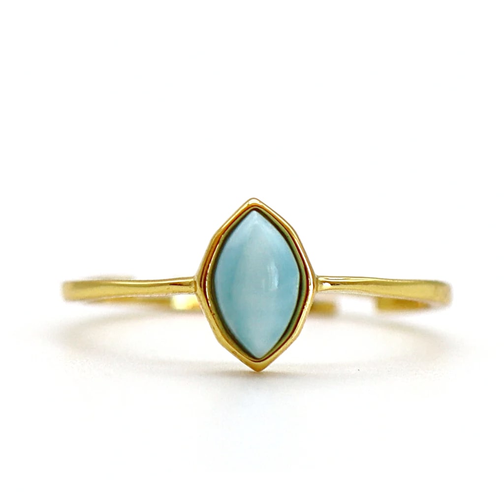 Bague dorée larimar femme