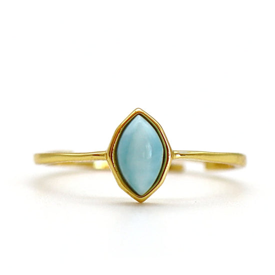 Bague dorée larimar femme