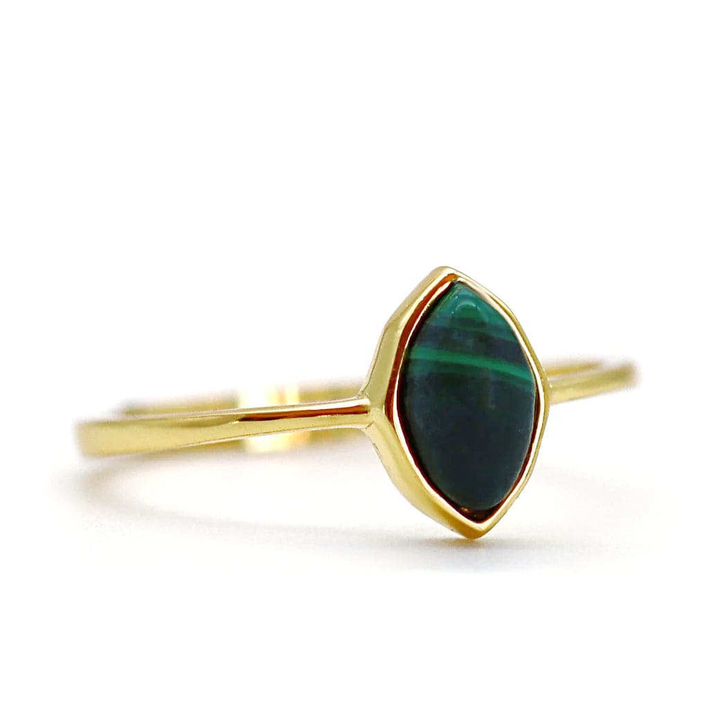 Bague dorée malachite femme