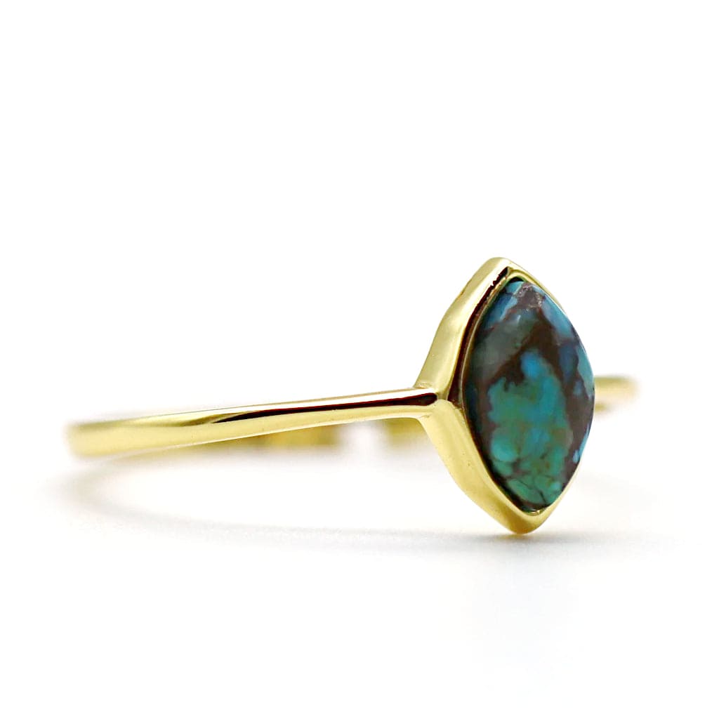 Bague dorée turquoise femme