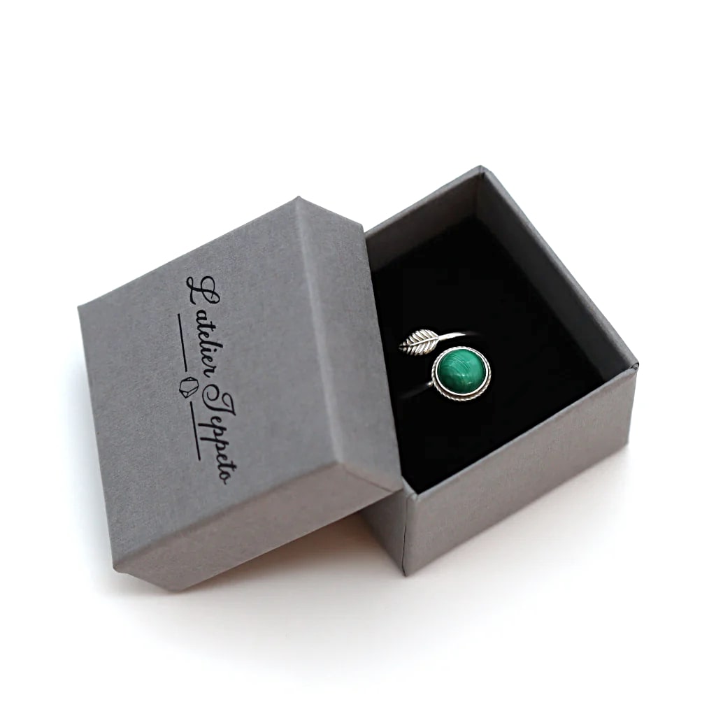 Bague double anneau malachite