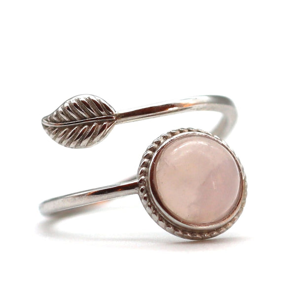 Bague Gaïa - quartz rose & argent 925