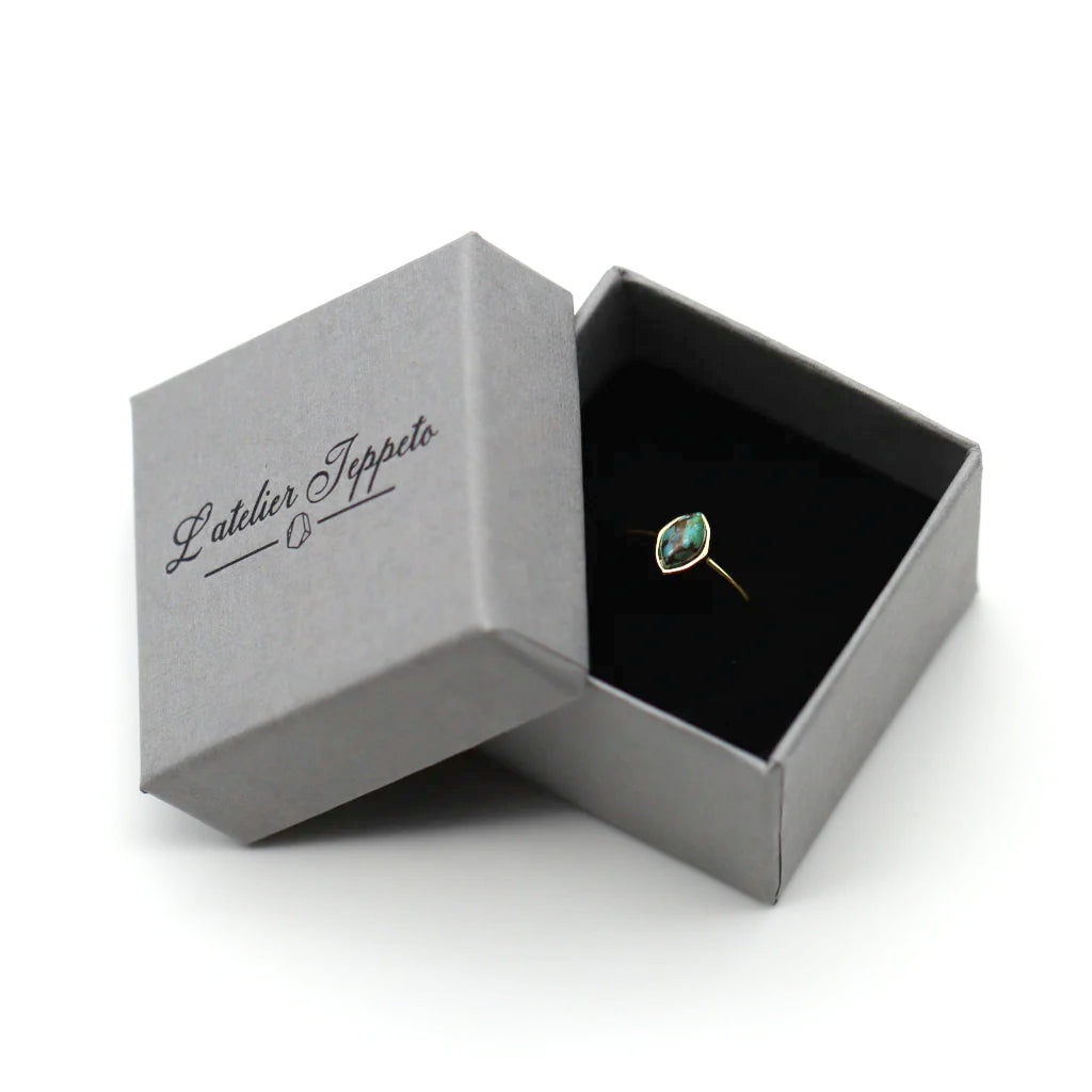 Bague fine femme en pierre turquoise