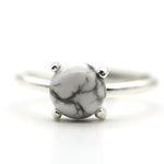 Bague howlite ronde et argent 925