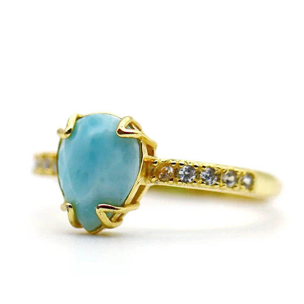 Bague Larimar & Vermeil - Soléa