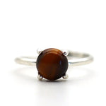 Bague oeil de tigre ronde et argent 925