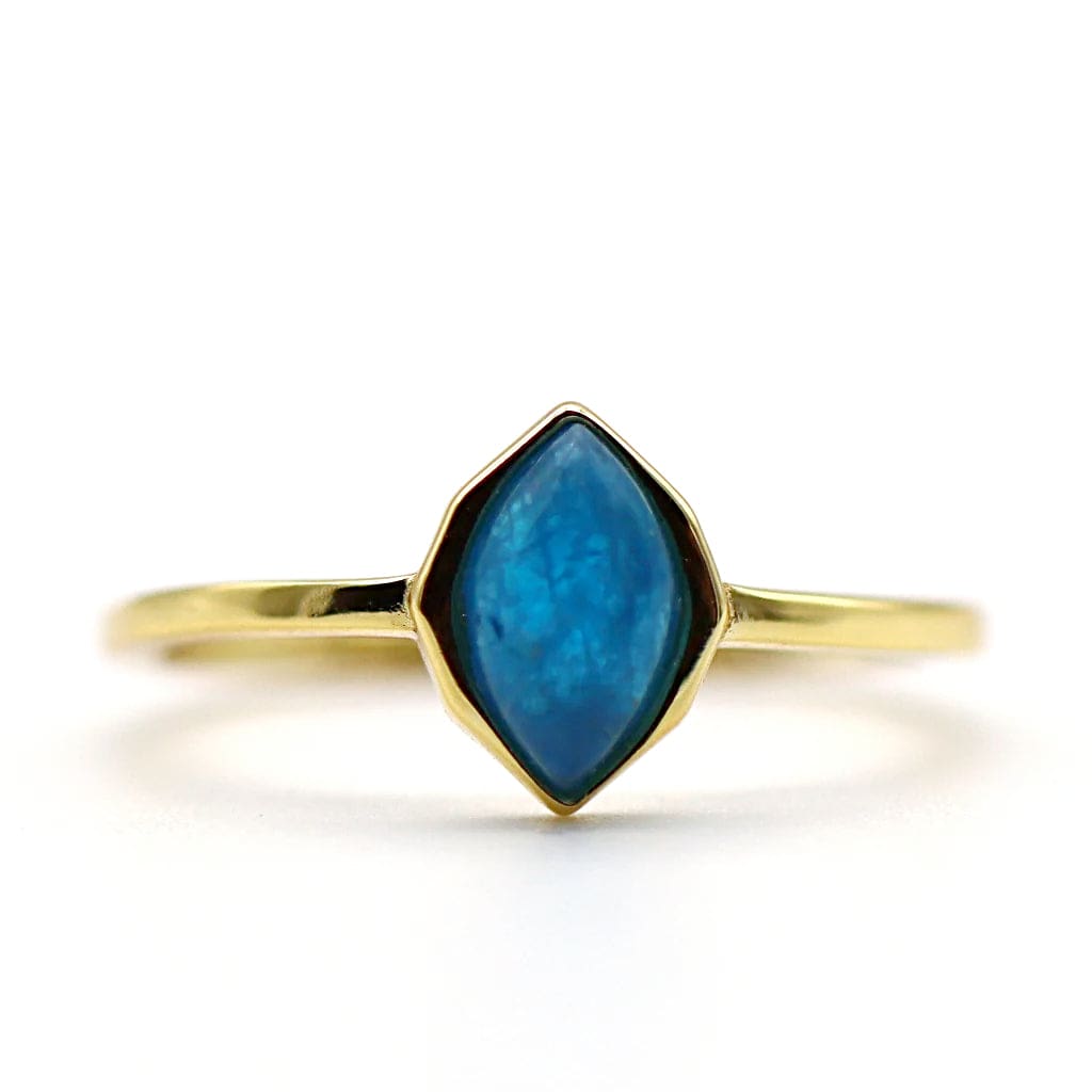 Bague or en apatite bleue