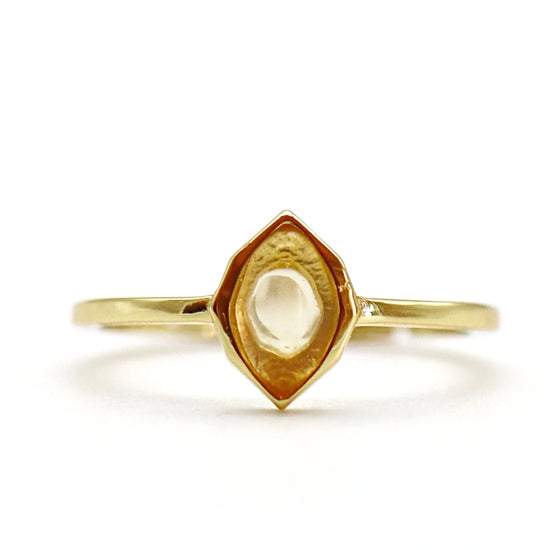 Bague or citrine