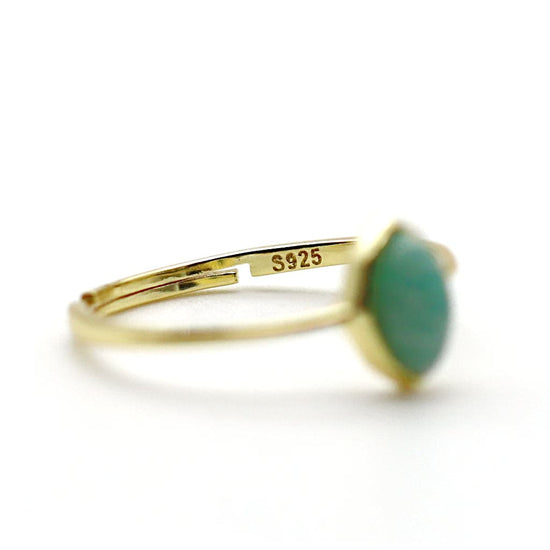 Bague or femme en pierre amazonite