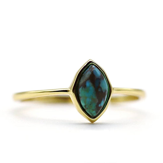 Bague or turquoise femme