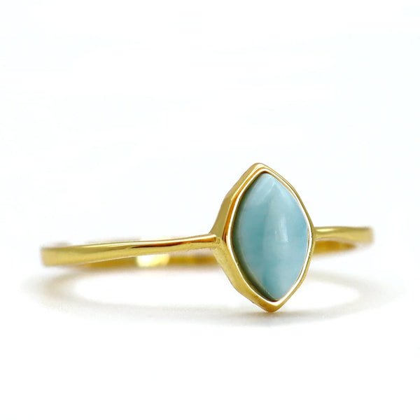 Bague Théia - Larimar & vermeil