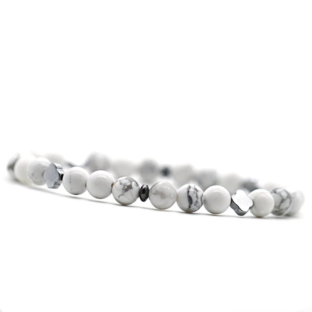 Bracelet pierre blanche howlite cadeau femme