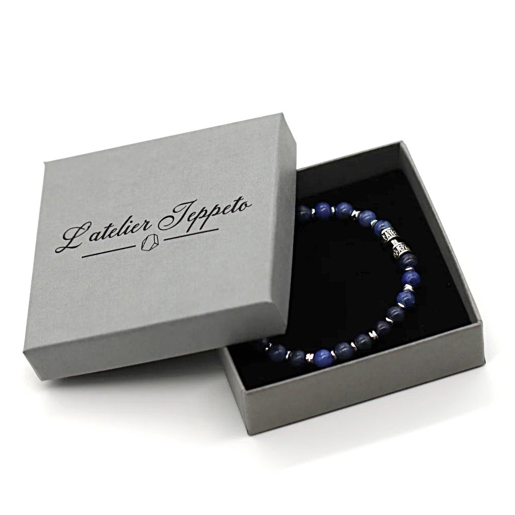 Bracelet pierre bleue et argent - capsule de juin 