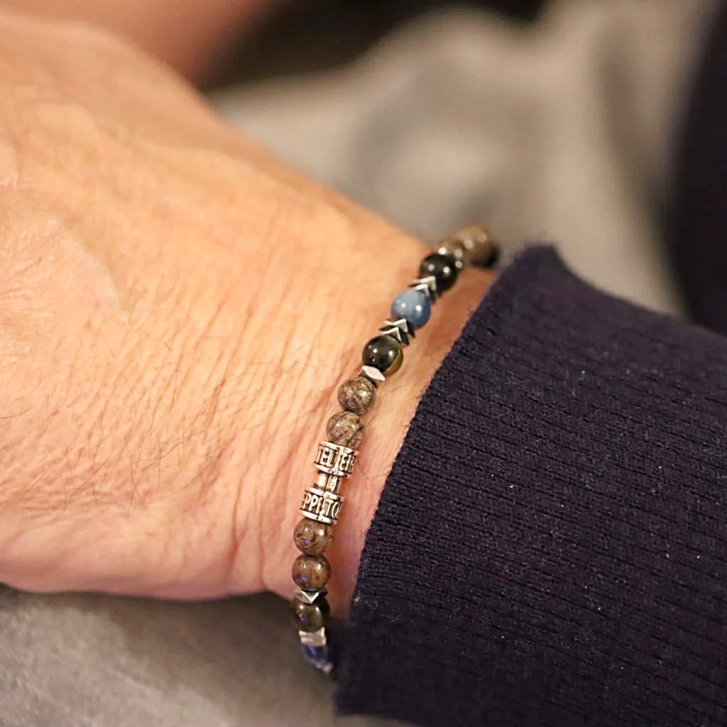 Bracelet capsule pierre naturelle 6mm haut de gamme homme