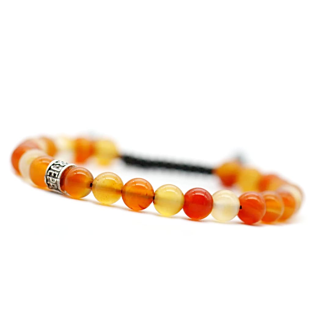 Bracelet cornaline orange shamballa