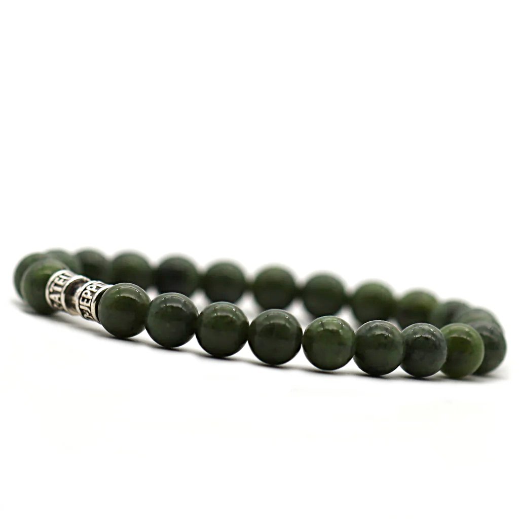 Bracelet jade nephrite pierre 8mm luxe qualité grade A