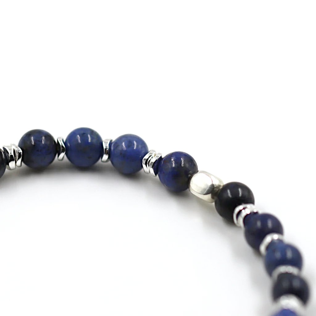 Bracelet pierre dumortiérite bleue et argent 925