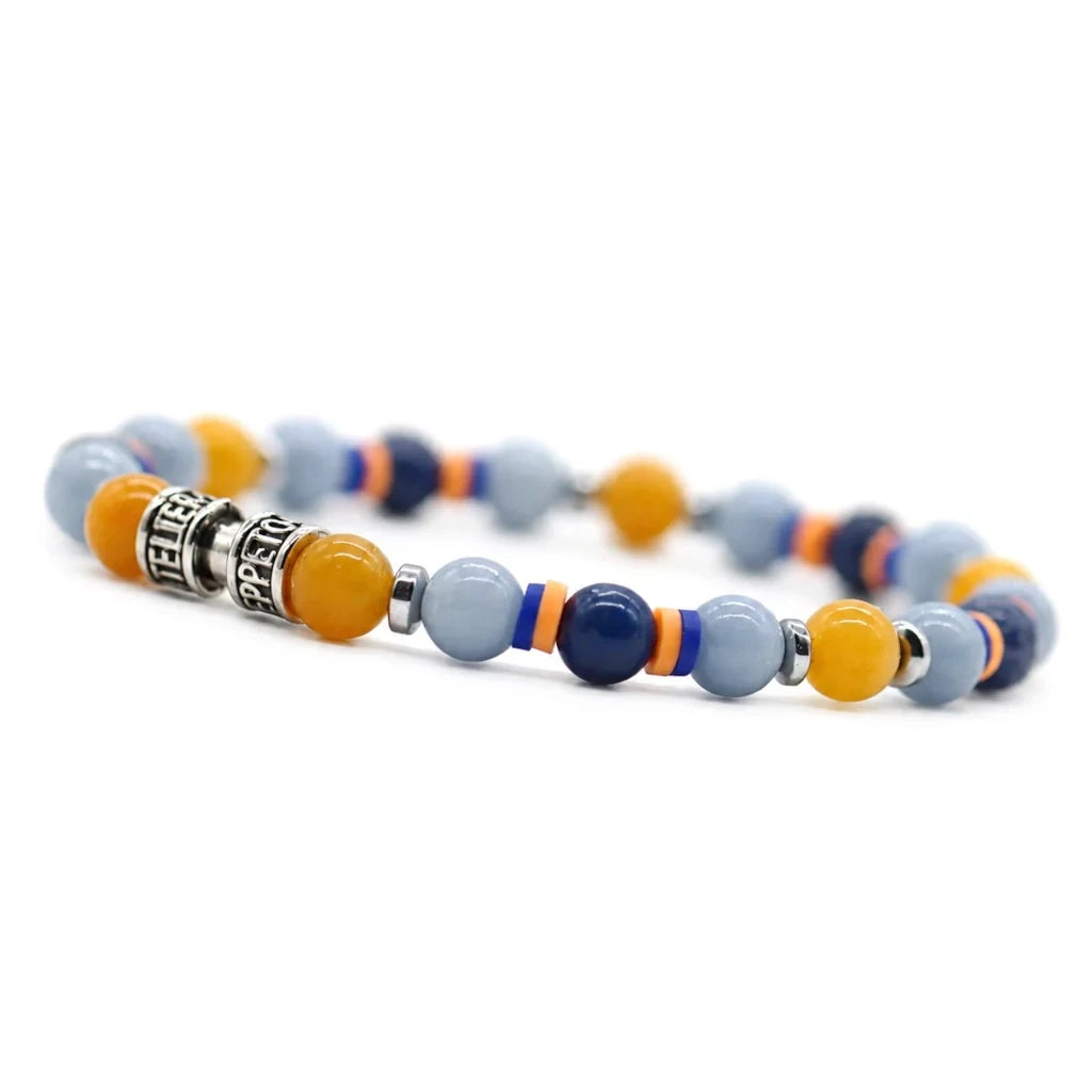 Bracelet pierre naturel ocean drive - couleur bleu et orange