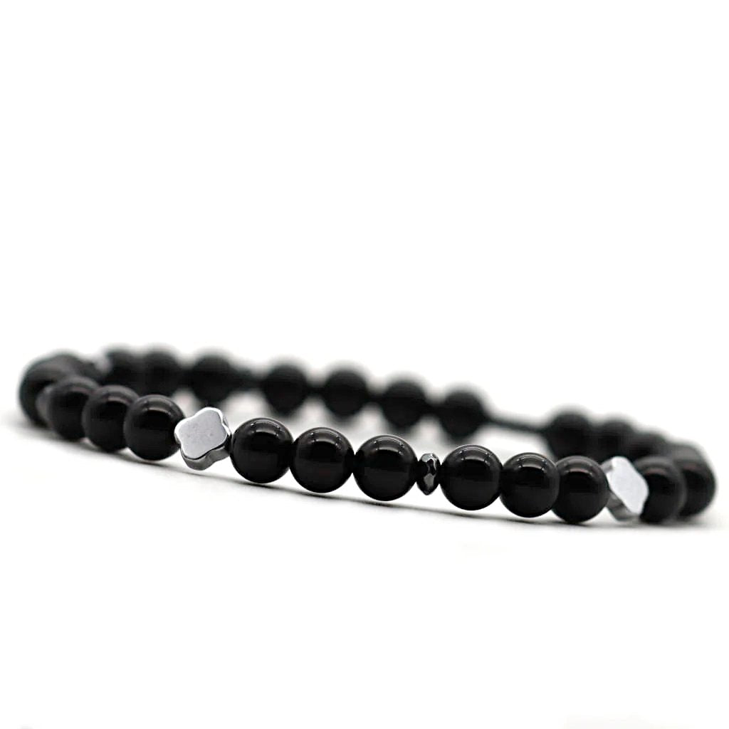 Stack Bracelets Noir Absolu - Obsidienne & Œil de Tigre