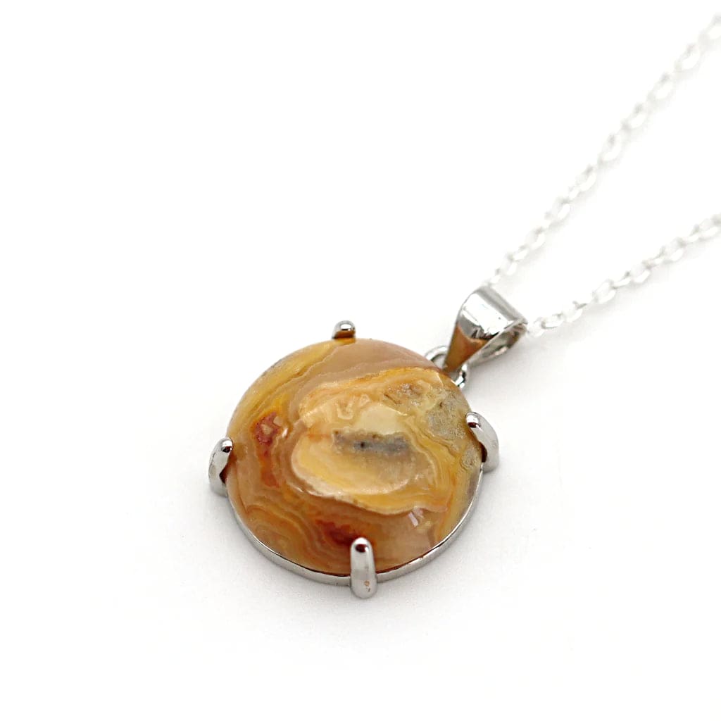 Collier pierre agate crazy lace femme